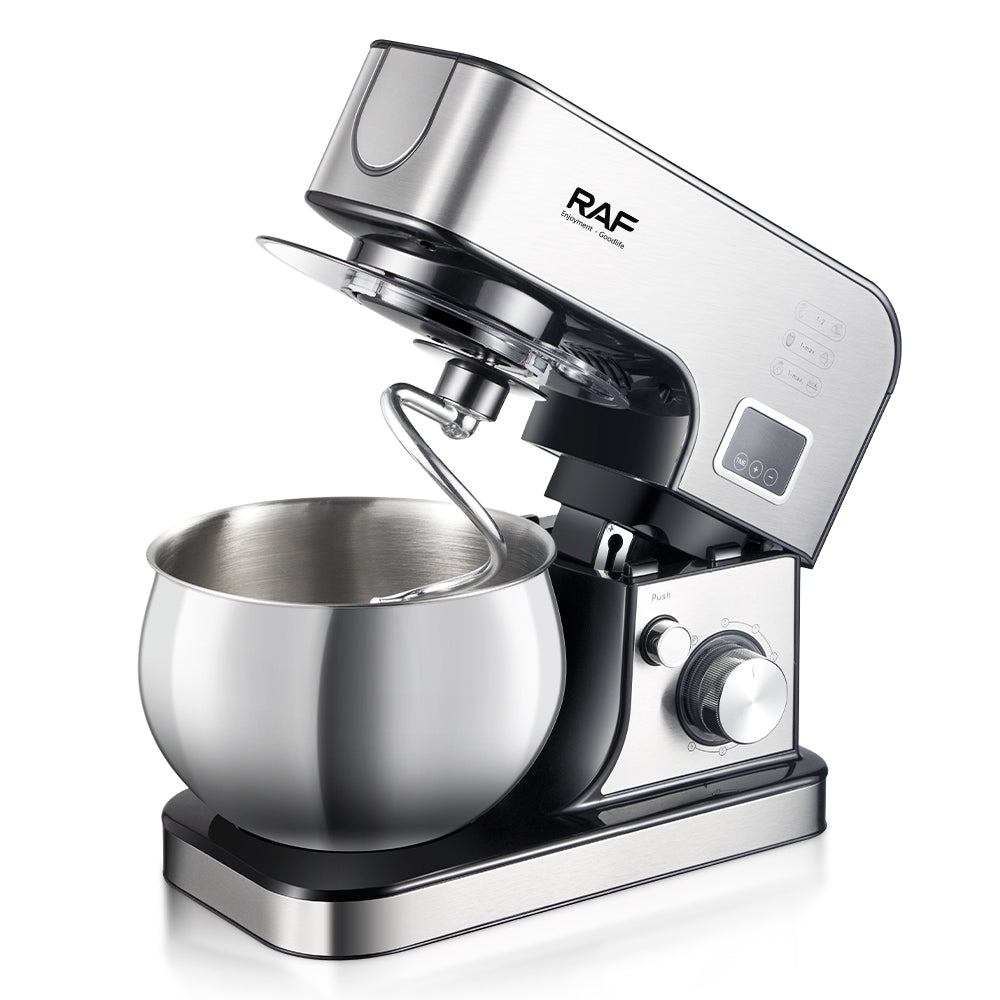 RAF R.6606 Smart Digital Stand Mixer – 1400W High-Power 5L Dough Mixer with LED Display, Timer & 3-in-1 Chef Functions