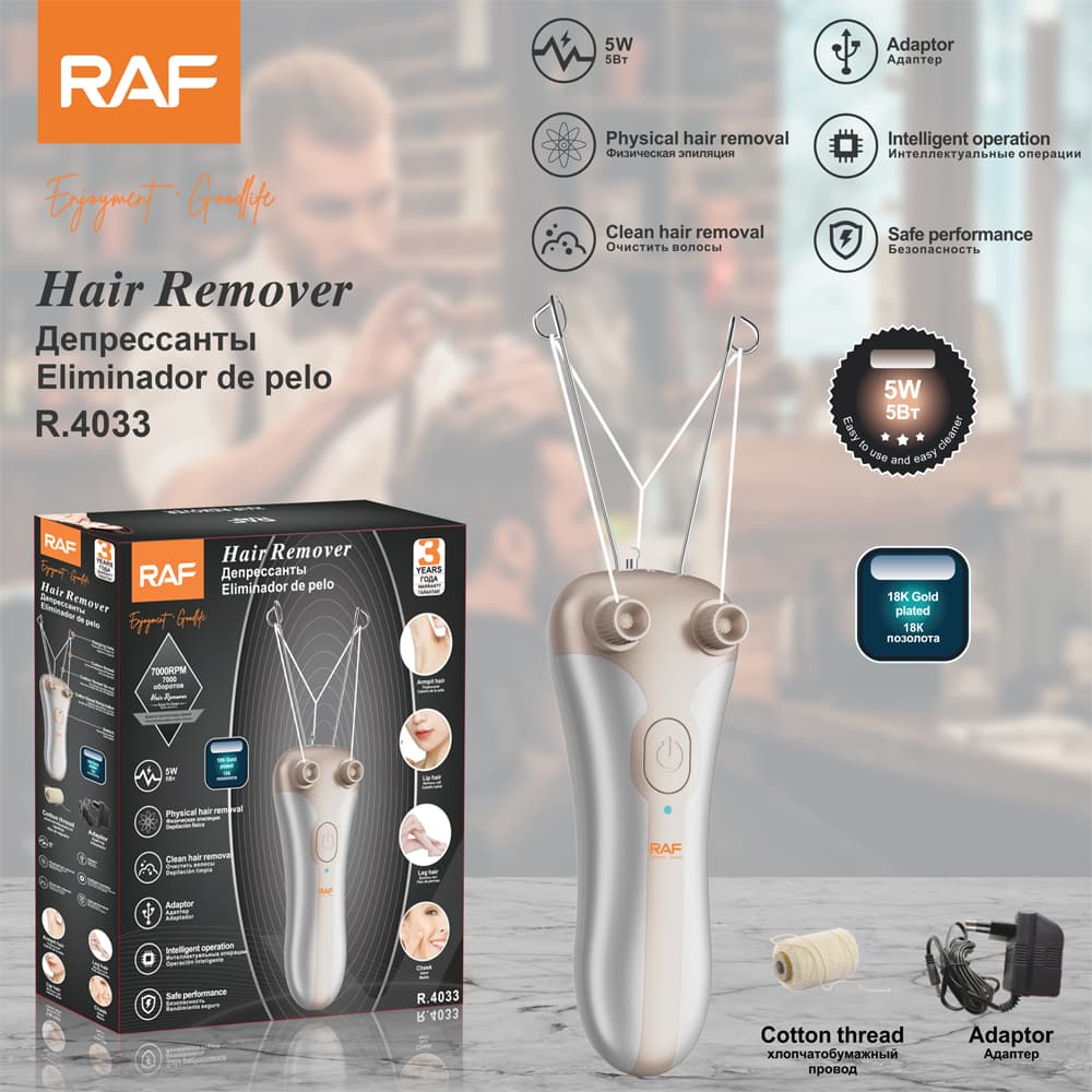 Electric Epilator for Women RAF R.4033  – Facial Hair Remover with Threading Technology