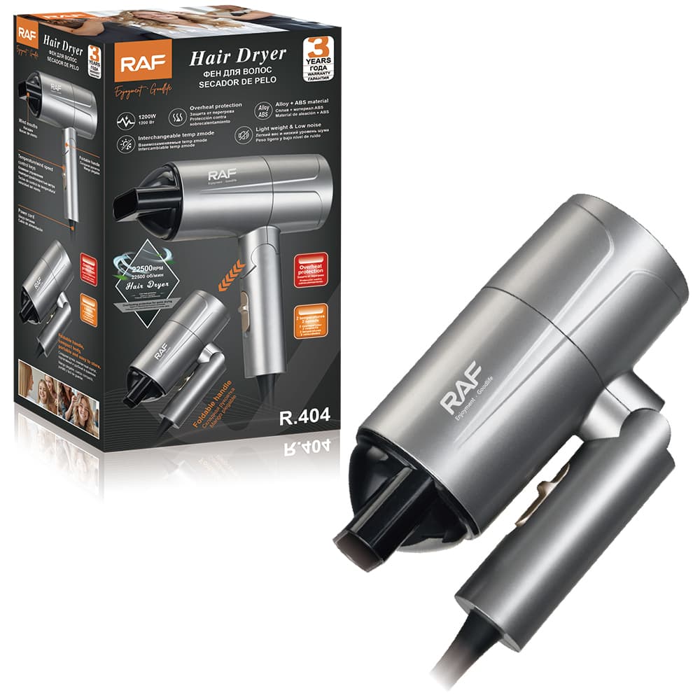 Mini Hairdryer RAF R.404  – Professional Hair Blow Dryer for Home Use