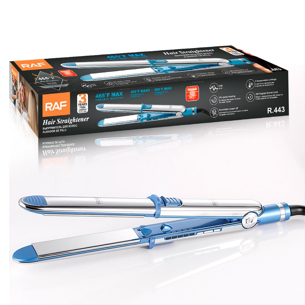 Hair Straightener RAF R.443  – LCD Display Ceramic Flat Iron for Smooth Hair