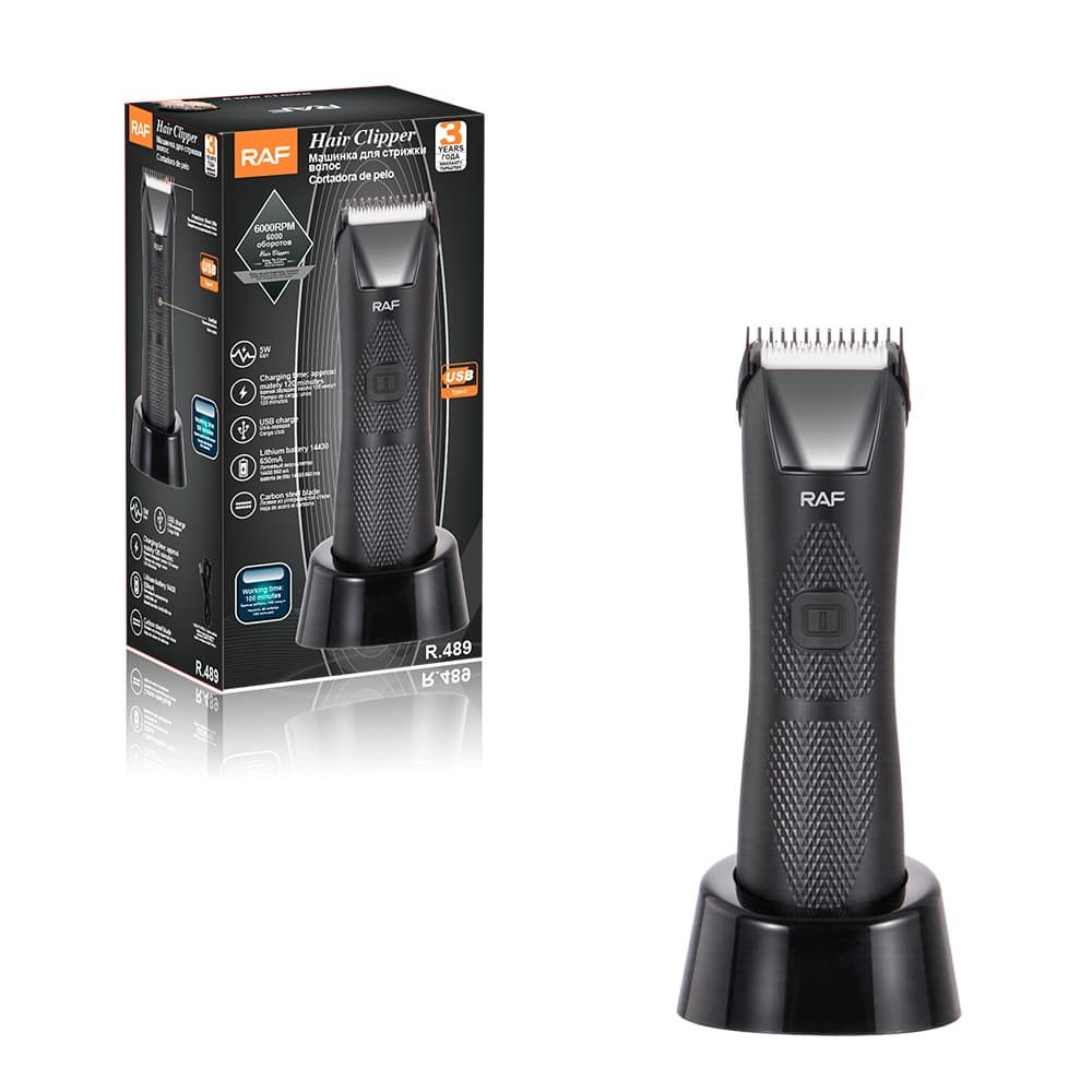 Rechargeable Body Grooming Trimmer for Men RAF R.489– 6000RPM Groin & Body Hair Clipper with USB Charging