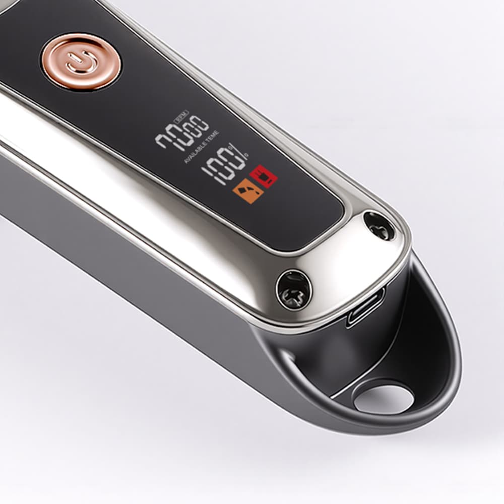 Electric Cordless Hair Clipper for Men RAF R.490– Gold Beard Trimmer with T Blade, Adjustable Length & LED Display