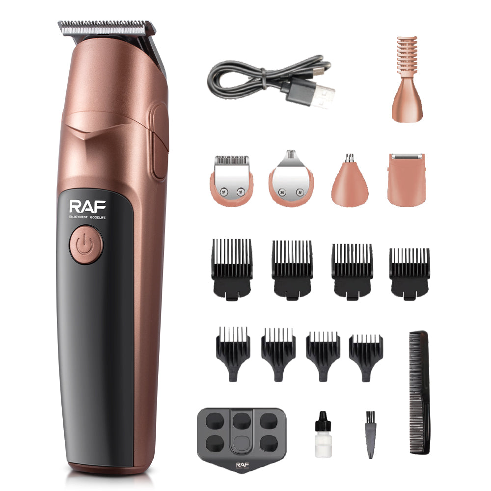 19-in-1 Professional USB Rechargeable Hair & Grooming Trimmer Set  RAF R.4021 – Multi-Attachment Clipper for Hair, Beard & Body