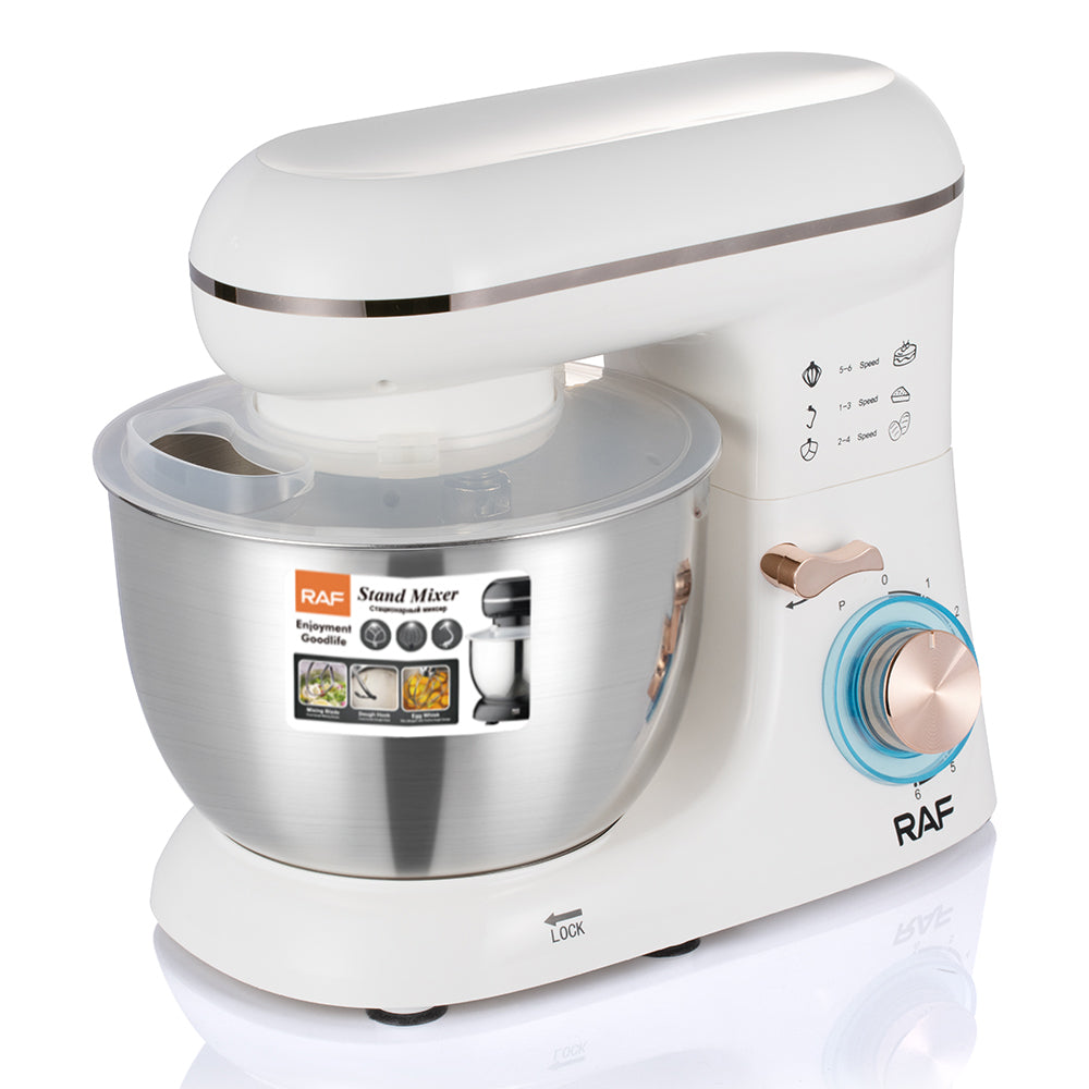 RAF R.6601 Multifunction Stand Mixer4.5L  – 1300W Heavy Duty 6-Speed Dough Mixer with All-Metal Gears & Planetary Mixing