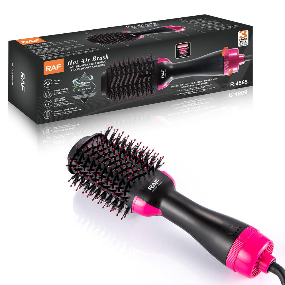 6-in-1 Round Hair Brush RAF R.4565 – Dryer, Straightener, Curler & Volumizer Styler