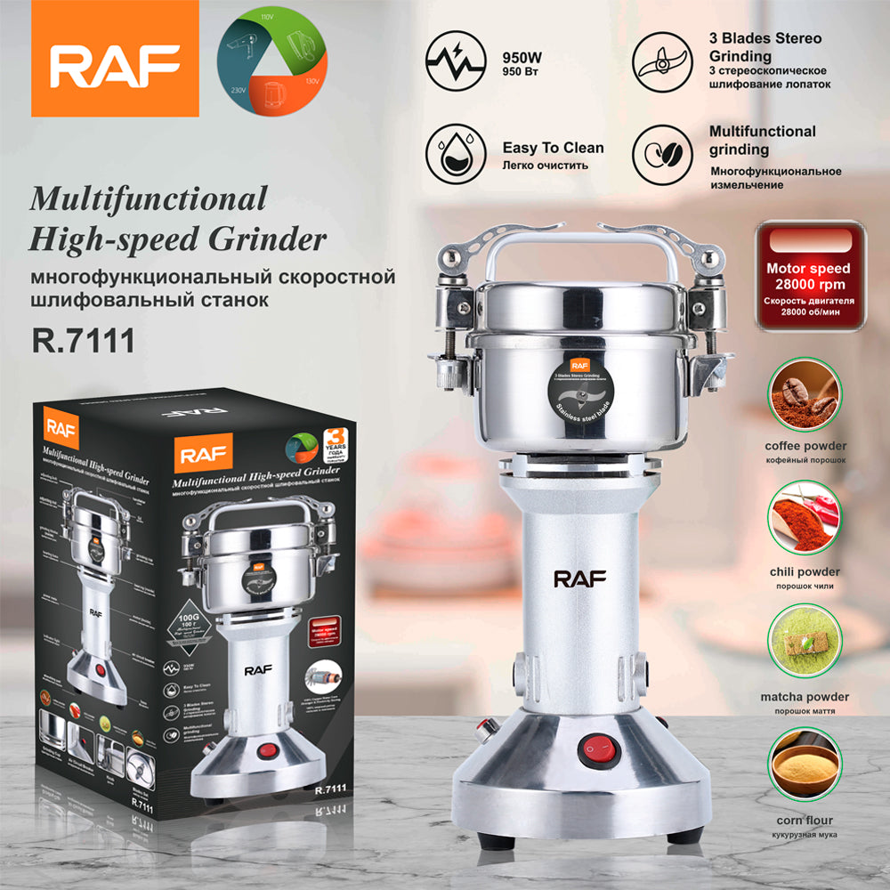 Mini Flour Mill Grinder RAF R.7111 – Electric Grain & Corn Grinding Machine for Home Use