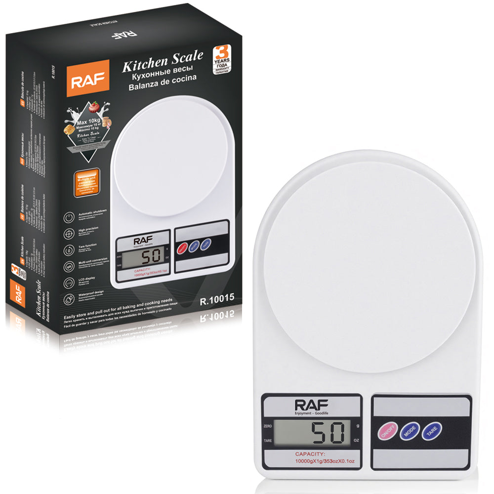 RAF Modern White Smart Digital Kitchen Scale – Model R.10015