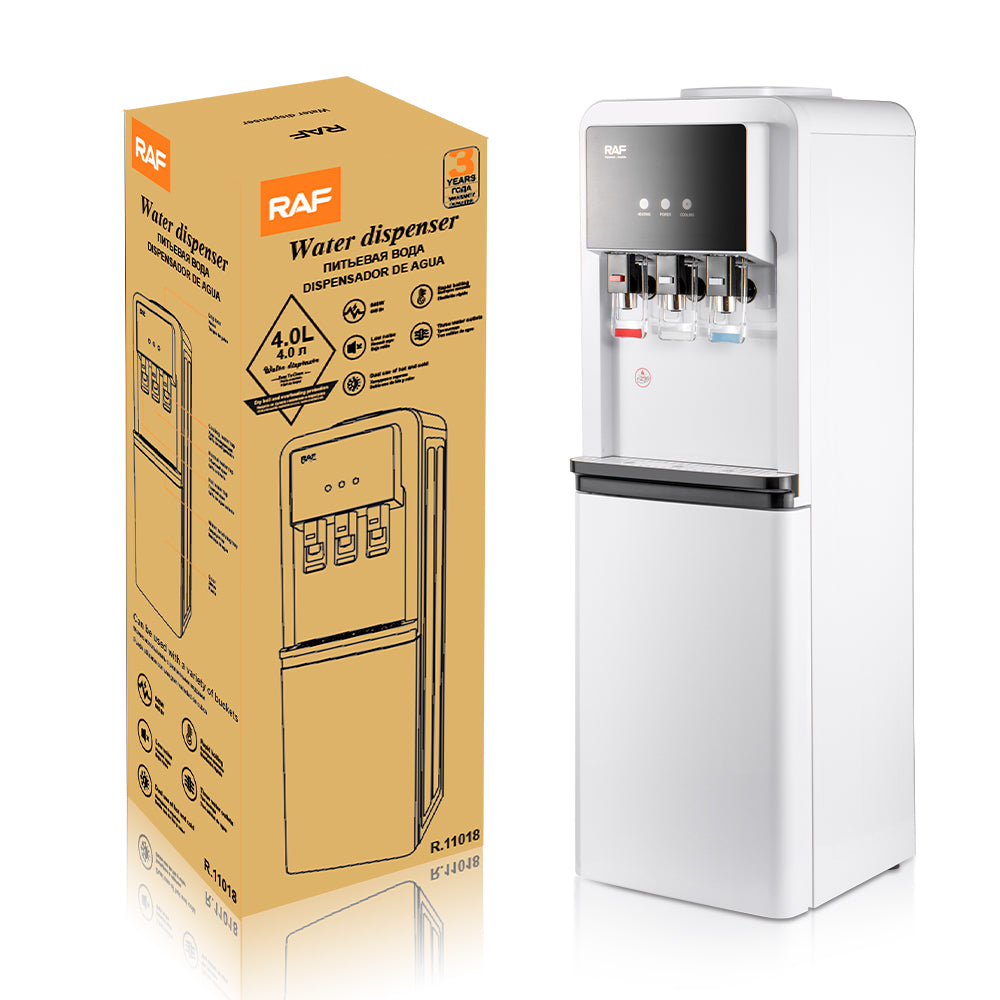 RAF R.11018 Double Faucet Standing Water Dispenser – 645W Energy-Saving Hot & Cold Water Cooler (Freestanding, Slim Design)