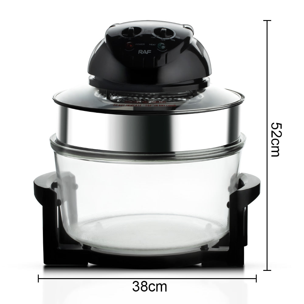 RAF 17L Halogen Convection Oven & Infrared Countertop Cooker (R.5406) – 1300W Glass Bowl Turbo Fryer