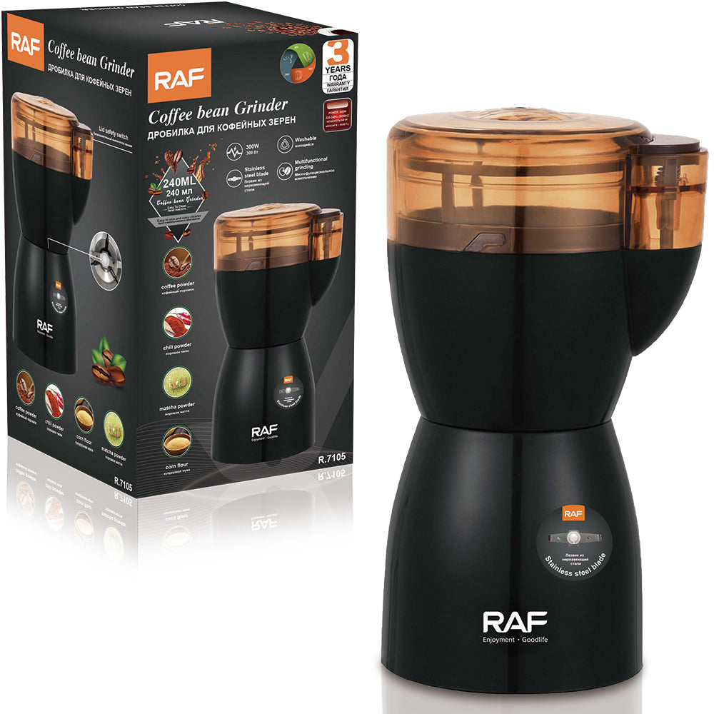 Electric Coffee Grinder RAF R.7105  – Stainless Steel Blade Grinder for Coffee Beans, Nuts & Dry Herbs