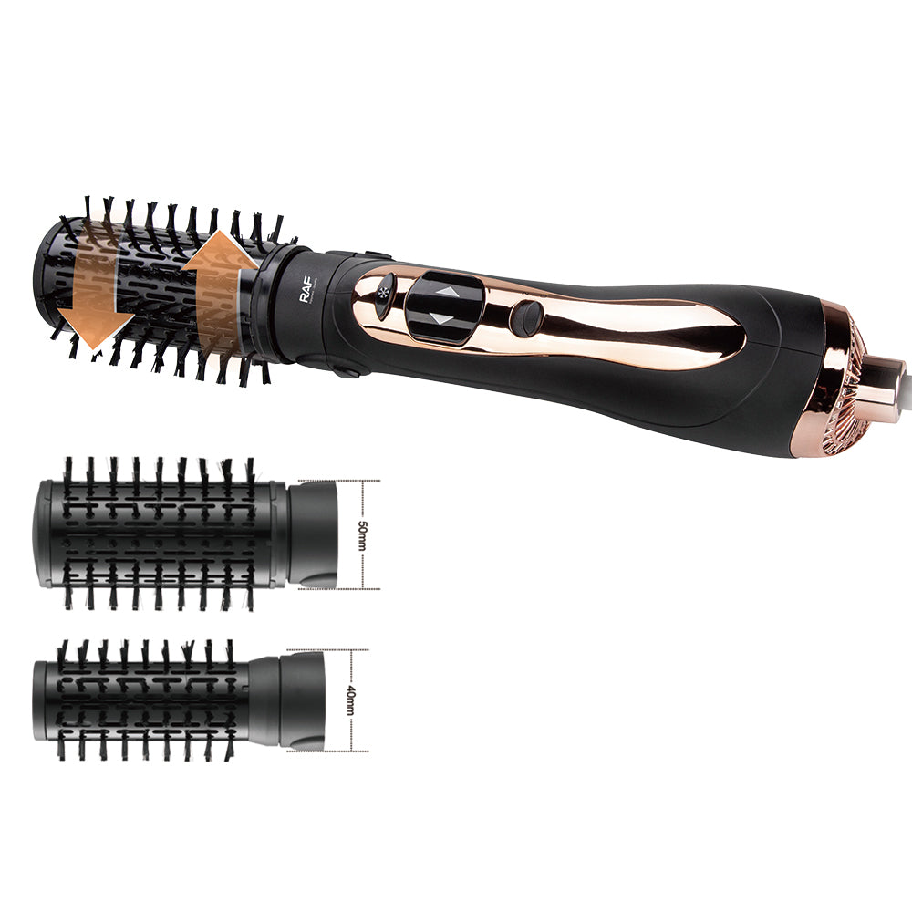 One Step Hot Air Brush RAF R.597 – Hair Dryer & Volumizer with Interchangeable Brush Heads