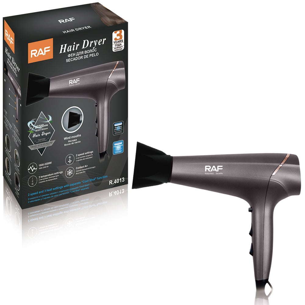 Professional Hair Dryer RAF R.4013  – 2 Speed & 3 Temperature Modes for Salon, Hotel & Home Use