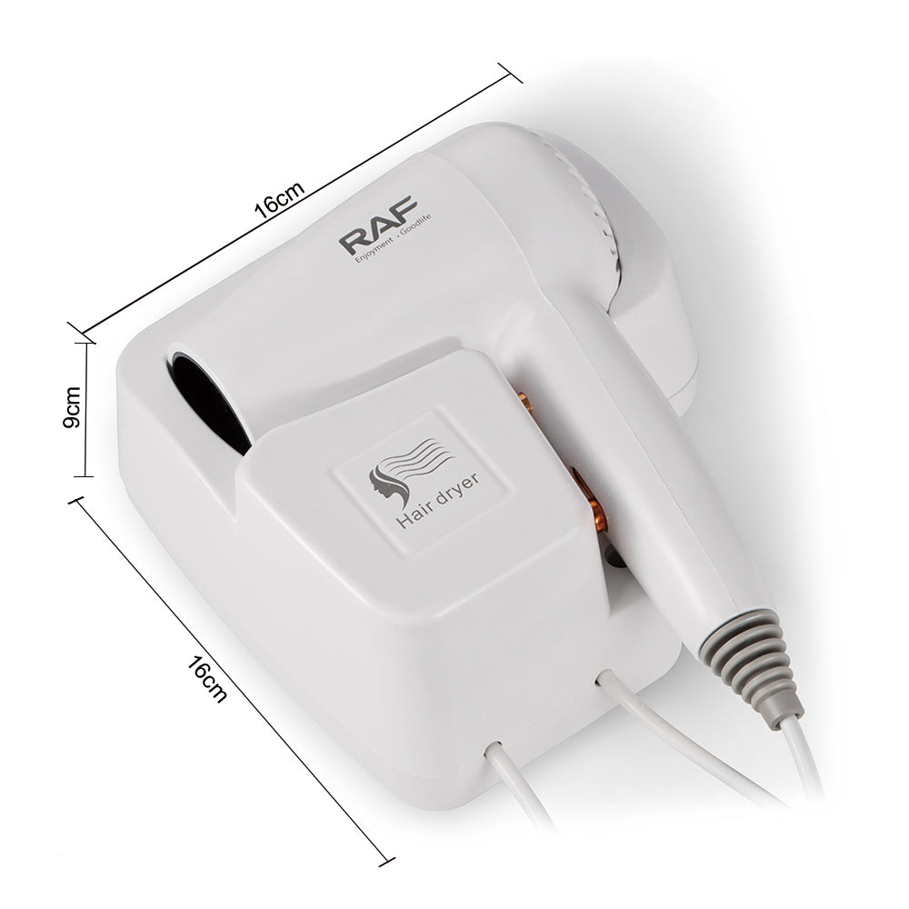 Wall-Mounted Hair Dryer RAF R.4507  – 1300W Electric Hotel & Home Hair Blow Dryer