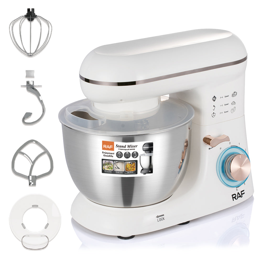 RAF R.6601 Multifunction Stand Mixer4.5L  – 1300W Heavy Duty 6-Speed Dough Mixer with All-Metal Gears & Planetary Mixing