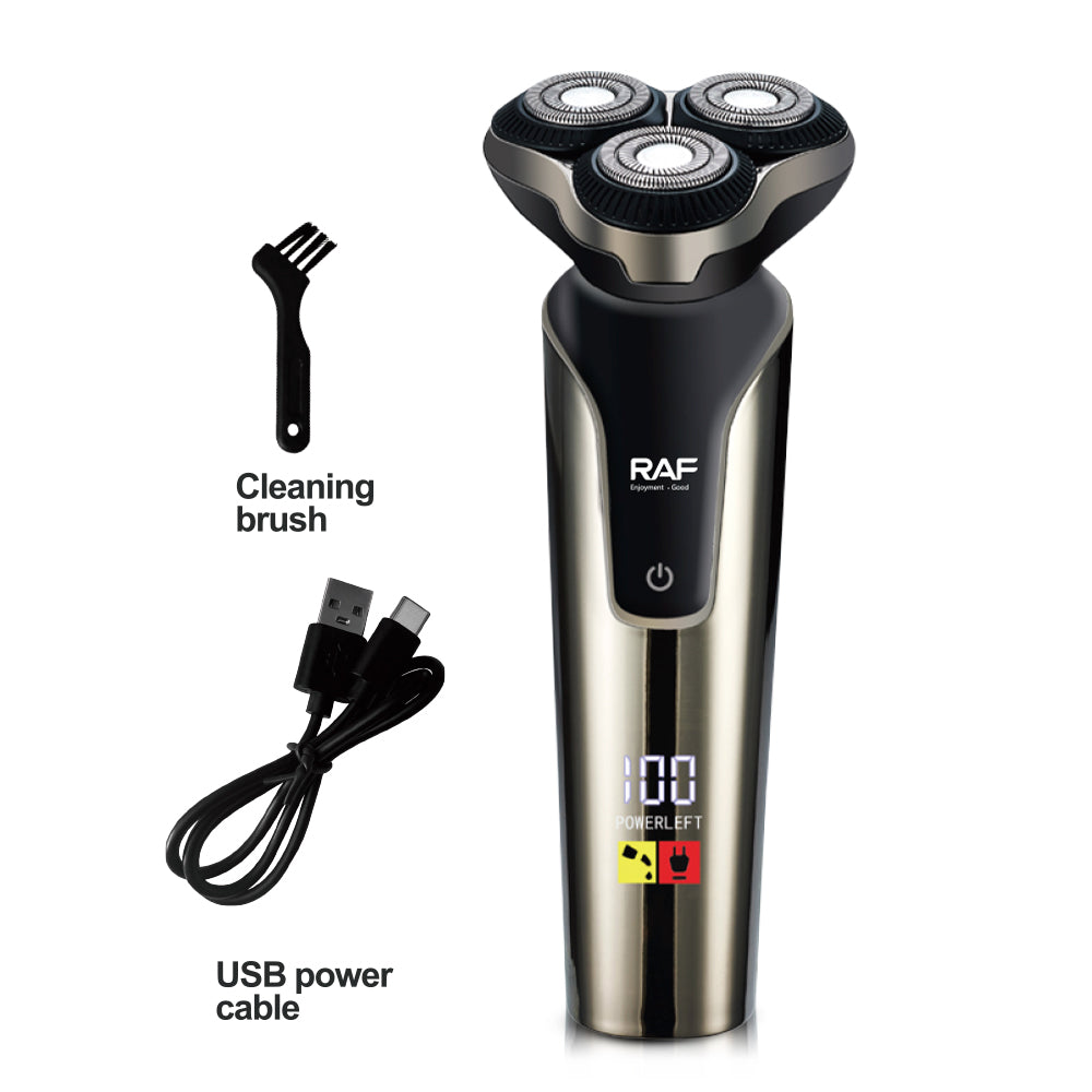 Electric Shaver RAF 10000RPM  R.4060 – Floating Blades, USB Type-C Rechargeable, Waterproof Hair & Beard Trimmer