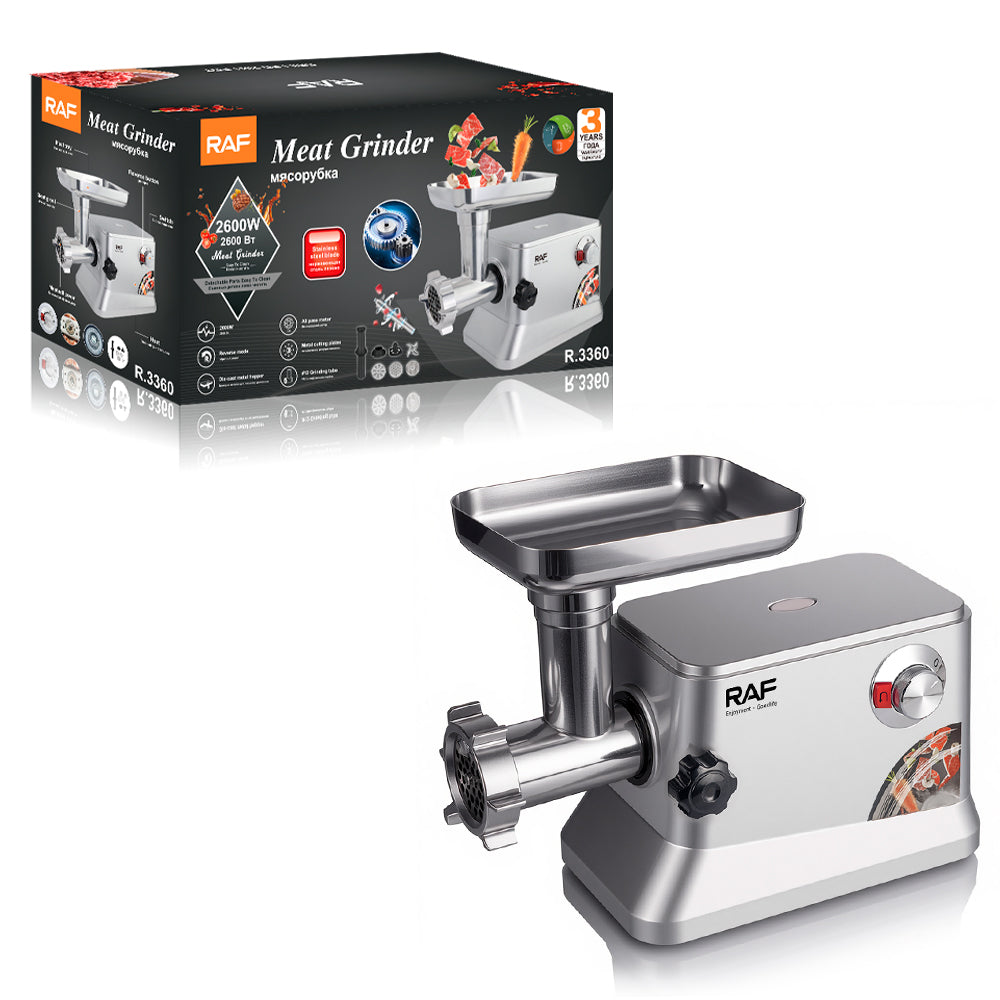 Electric Meat Grinder RAF R.3360  – Heavy Duty Copper Motor Meat Mincer for Home & Commercial Use
