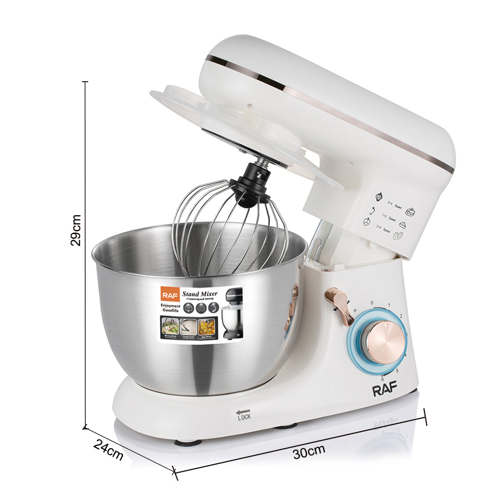 RAF R.6601 Multifunction Stand Mixer4.5L  – 1300W Heavy Duty 6-Speed Dough Mixer with All-Metal Gears & Planetary Mixing