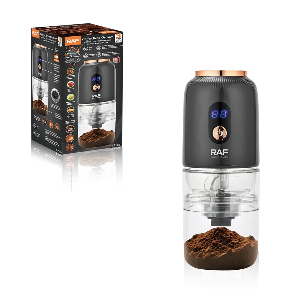Rechargeable Coffee Bean Grinder RAF R.7149  – Portable Electric Spice & Nut Grinder for Home Use