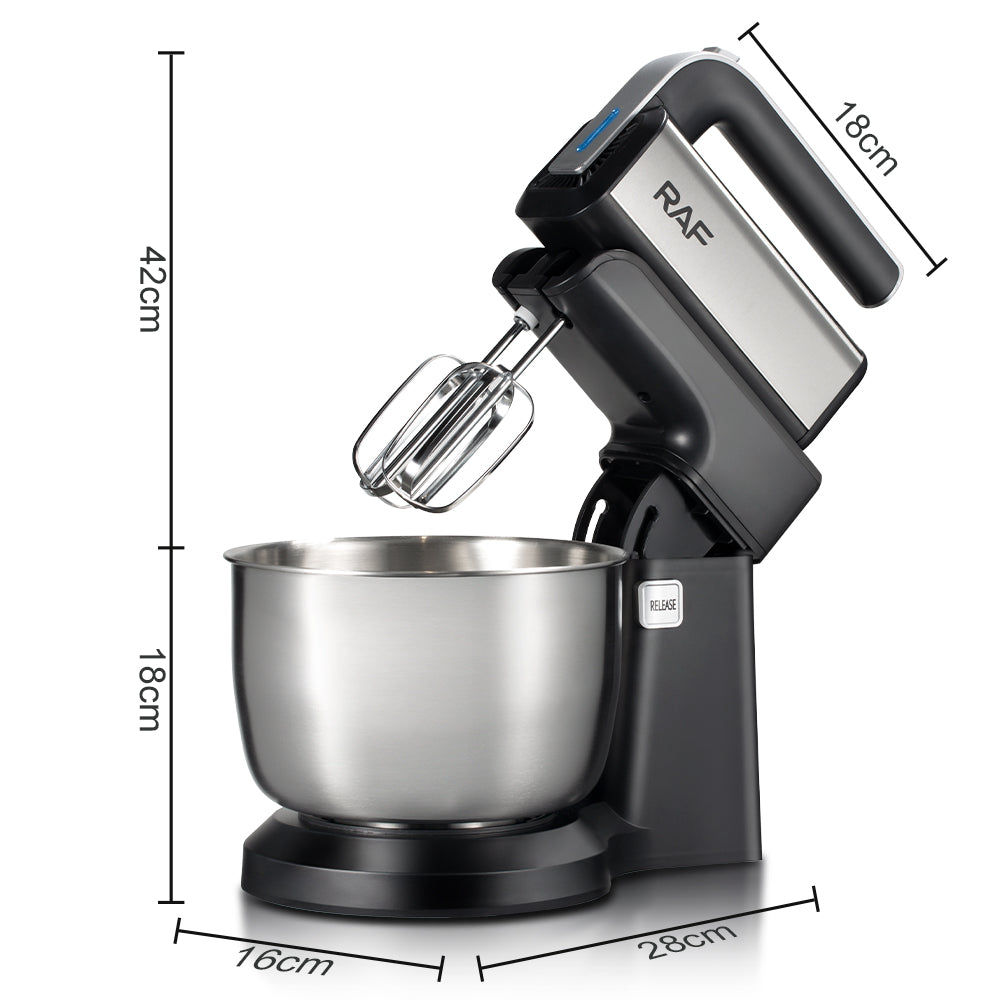 2-in-1 Dual-Purpose Stand & Hand Mixer RAF R.6652 – 800W Turbo Power with 3.5L Stainless Steel Bowl (5-Speed, Portable & Desktop)