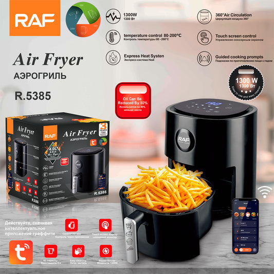 RAF 4L Smart WiFi App-Controlled Air Fryer Oven (R.5385) – 1300W 5-in-1 Digital Convection Cooker