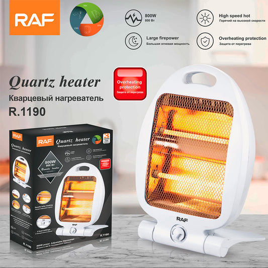 RAF 800W Portable Quartz Room Heater (R.1190) – Dual Heat Settings with Overheat & Tip-Over Protection