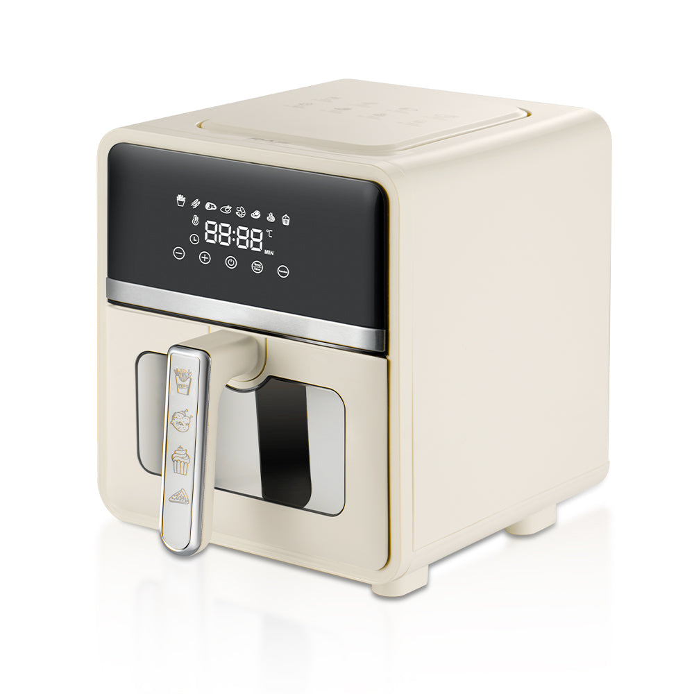 RAF 5.0L Designer White & Stainless Steel Air Fryer (R.5390) – 1500W Multi-Functional Household Cooker