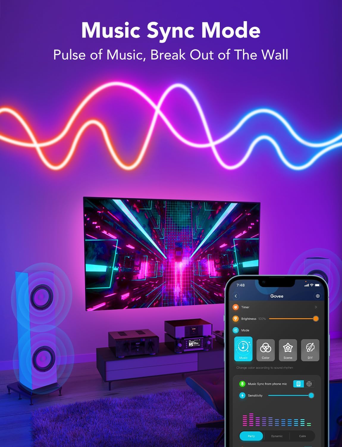 RGBIC LED Neon Rope Light – IP68 Waterproof Flexible Strip (5M/10M) | Smart Wi-Fi & Bluetooth App Control | 12V/24V Professional Grade Neon Sign Tube