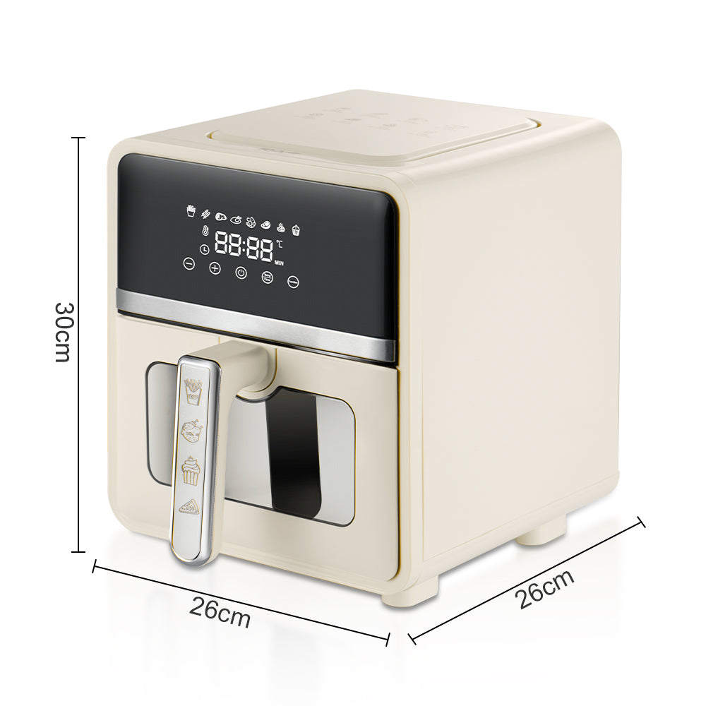 RAF 5.0L Designer White & Stainless Steel Air Fryer (R.5390) – 1500W Multi-Functional Household Cooker