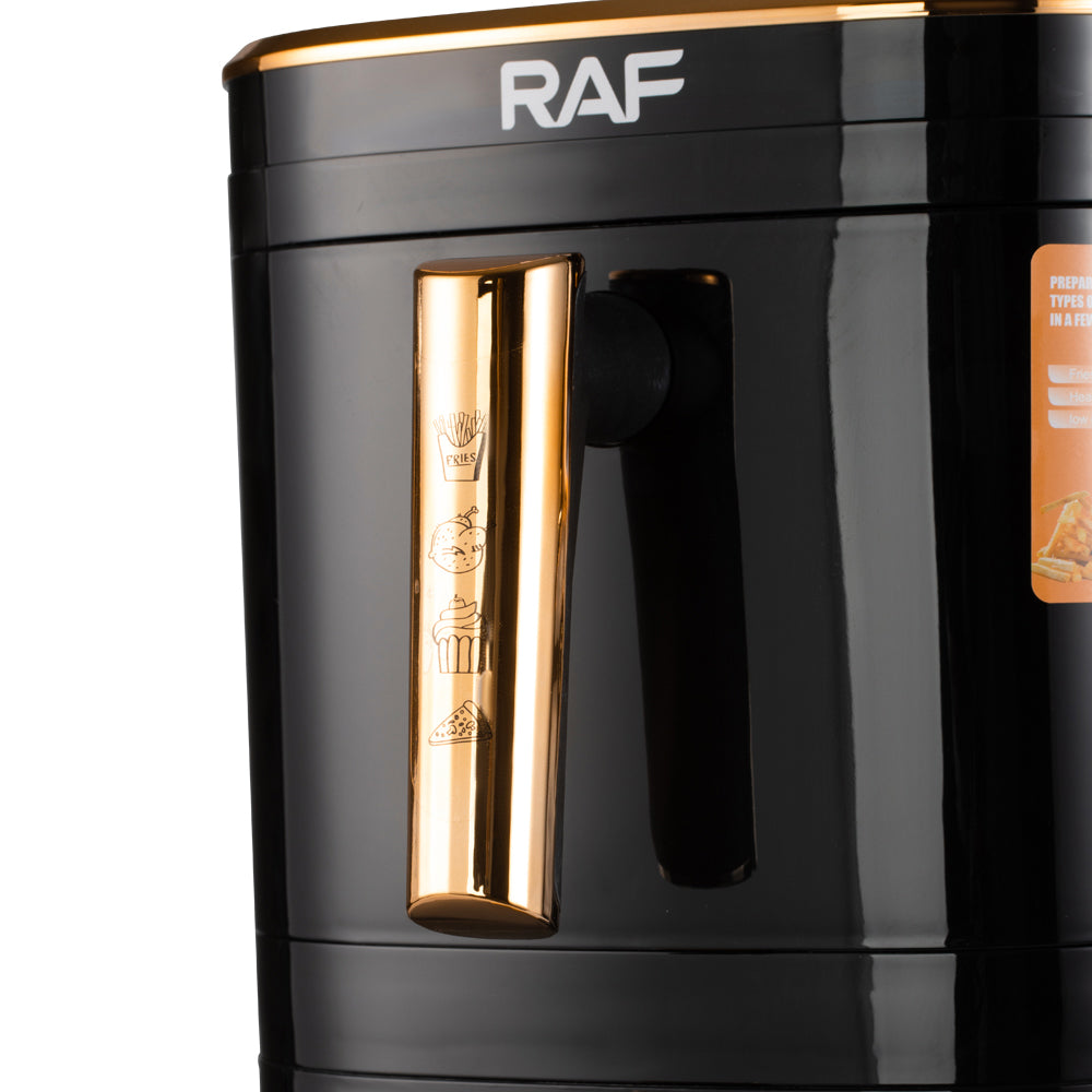 RAF 12L Dual Drawer Smart Air Fryer with Visible Windows (R.5396) – 2400W Stainless Steel Square Edition