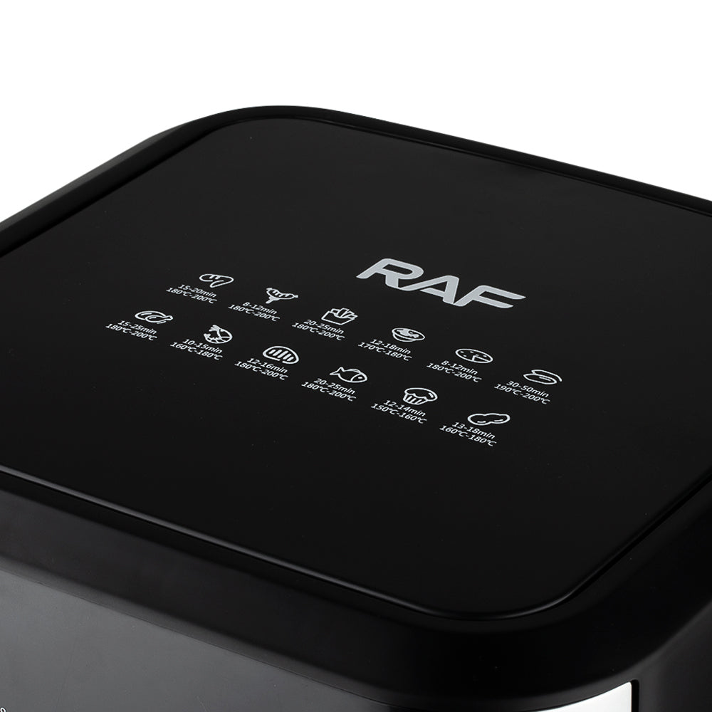 RAF 8L XXL Smart Digital Air Fryer (R.5378) – 1800W Turbo Cyclone Heating – Military-Grade Non-Stick Square Basket