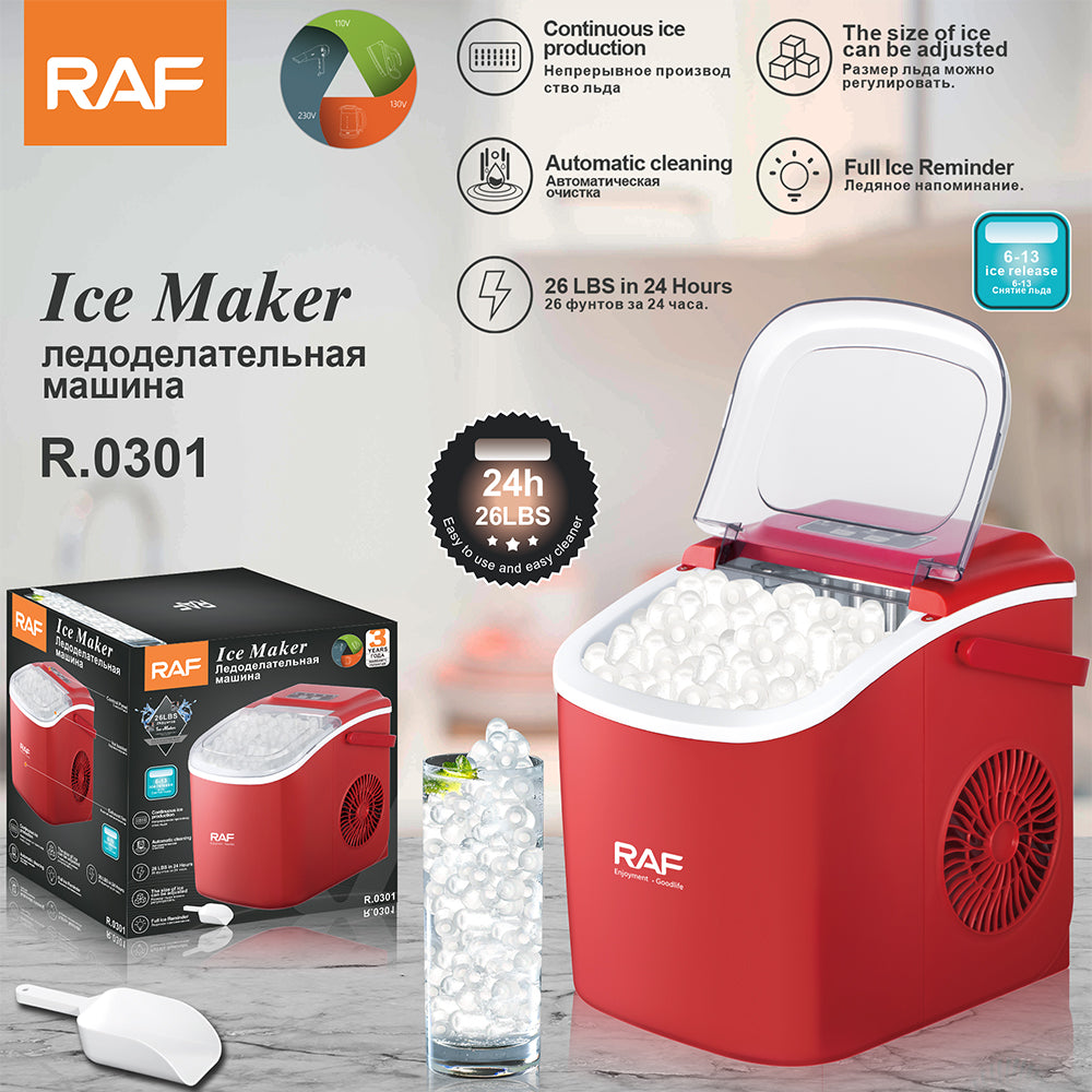 Ice Maker Automatic Cleaning 26 LBS / 12KG in 24 Hours RAF R.0301