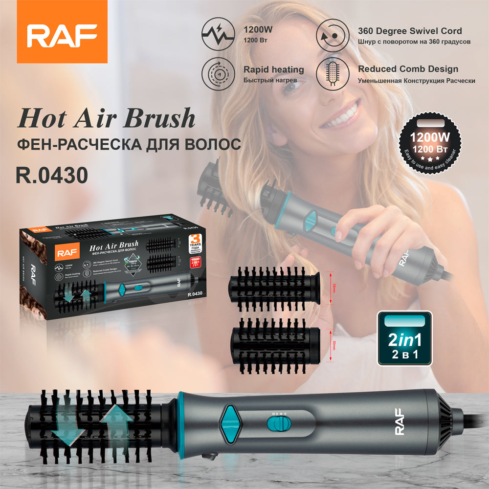 6-in-1 Hair Dryer & Volumizer Brush RAF R.0430  – Straightener, Curler & Styler