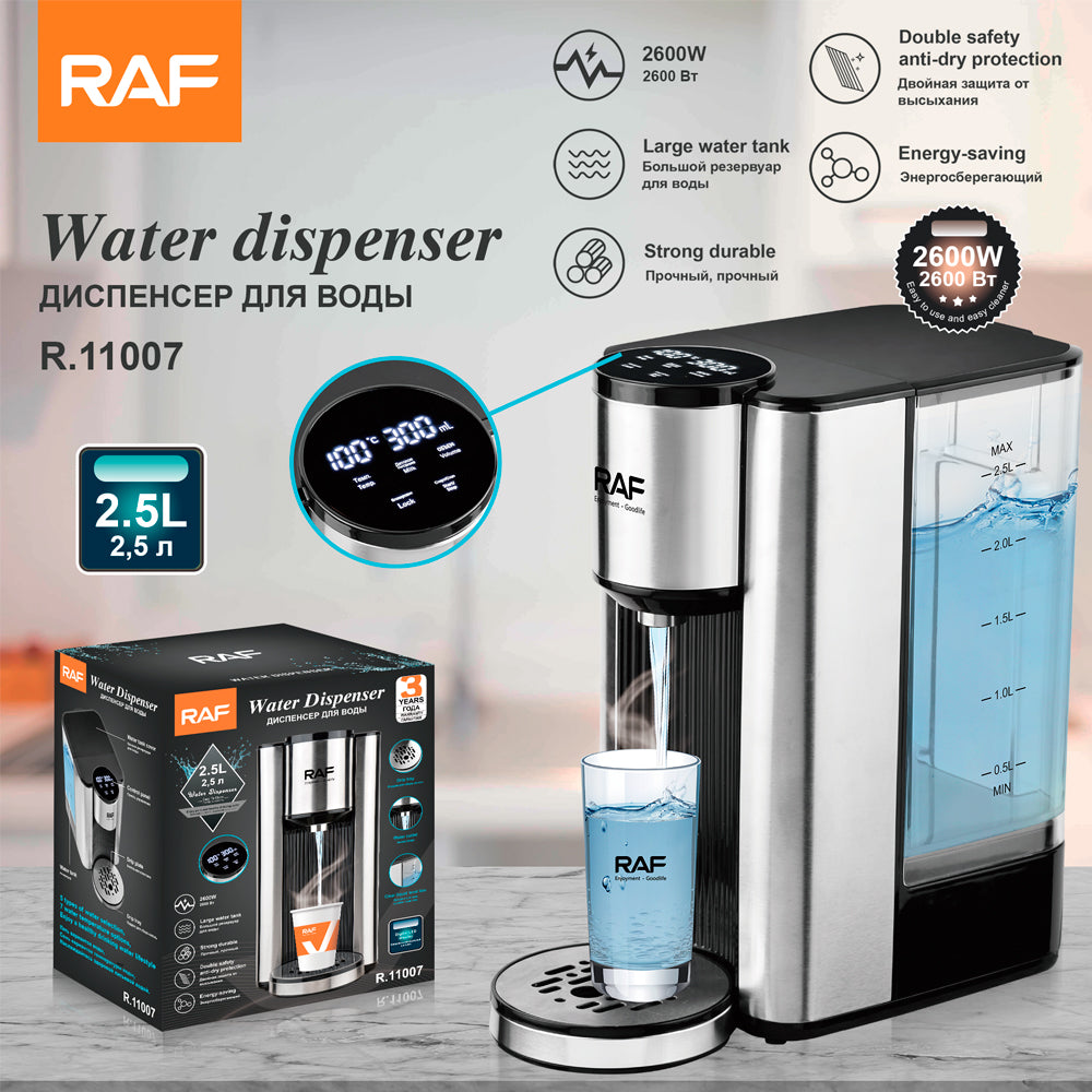 RAF R.11007 Smart Portable Instant Water Heater – 3-Second Boiling Station with UV-C Sterilization, Digital Temp Control & Type-C Charging (Compact A4 Size)