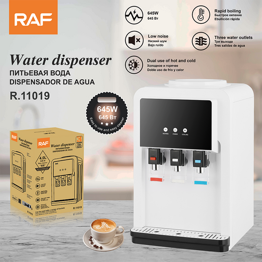RAF R.11019 Industrial Triple-Outlet Instant Boiling Water Station – 6600W Smart Touchscreen Dispenser (98°C in 3 Seconds, SUS304 Stainless Steel)