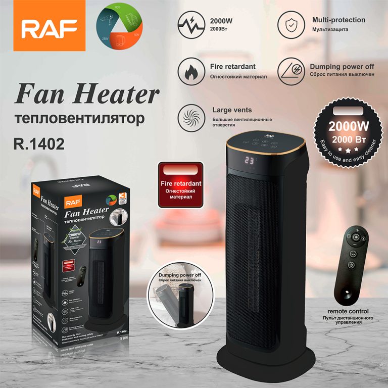 PTC Ceramic Space Heater RAF R.1402 – 2000W Indoor Electric Heater with Remote Control