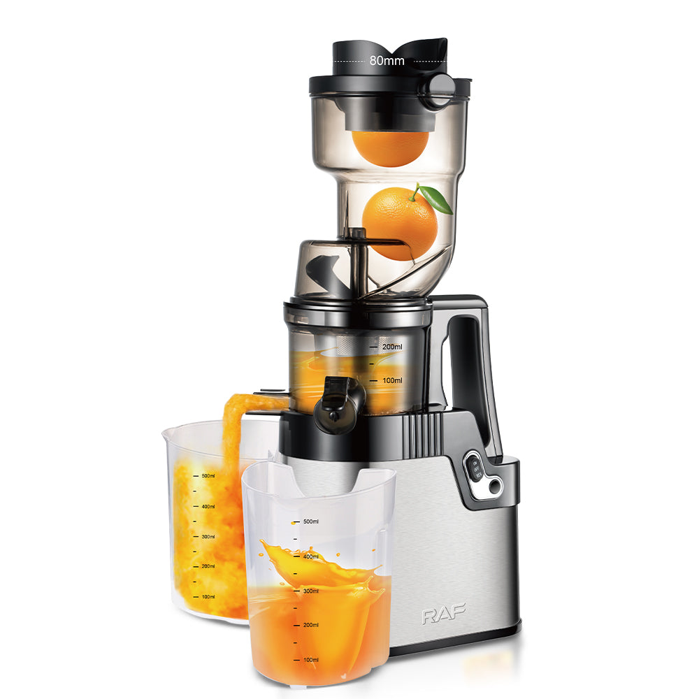 RAF R.2702 Wide Chute Cold Press Slow Juicer – Stainless Steel Masticating Juice Extractor