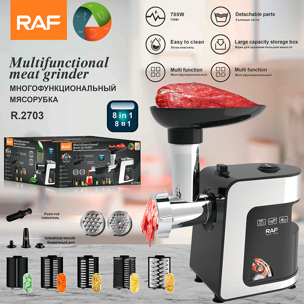 8-in-1 Food Processor & Meat Grinder RAF R.2703  – 700W Vegetable Slicer, Chopper & Kitchen Machine