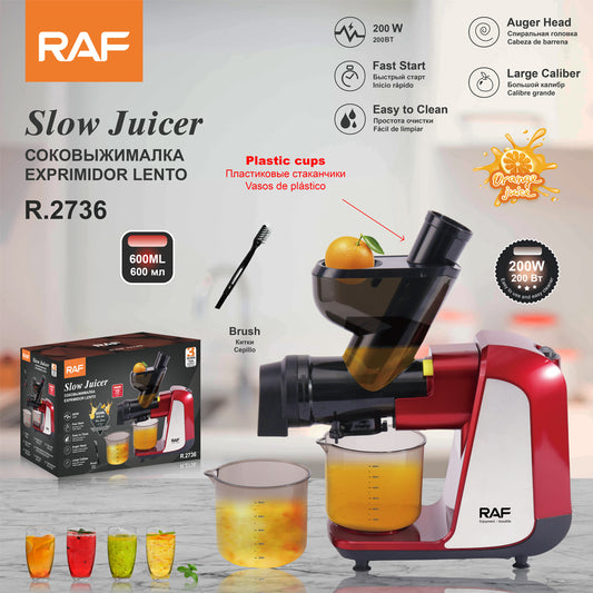 RAF R.2736 Copper Motor Automatic Juice & Pulp Separation Slow Juicer – 200W