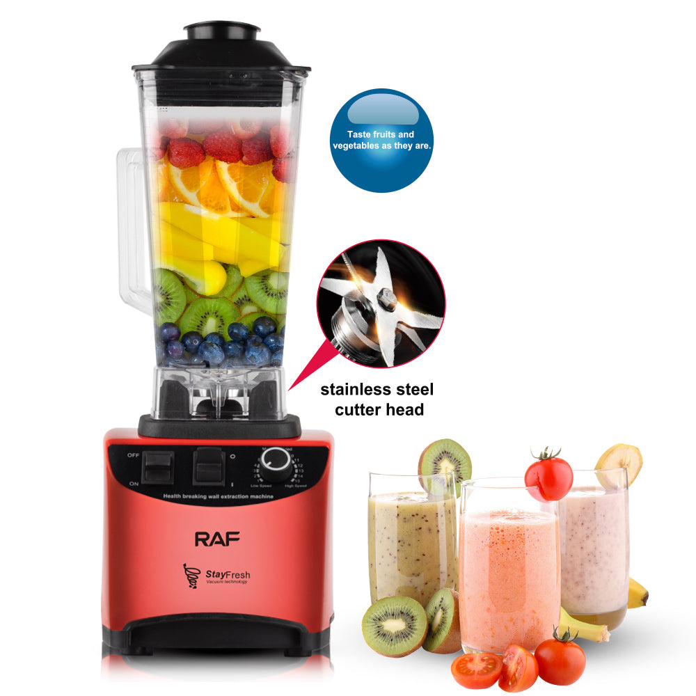 RAF R.2804 Electric Smoothie Blender – 500W Power, 2L Capacity, 6 Stainless Steel Blades with Ice Crushing Function