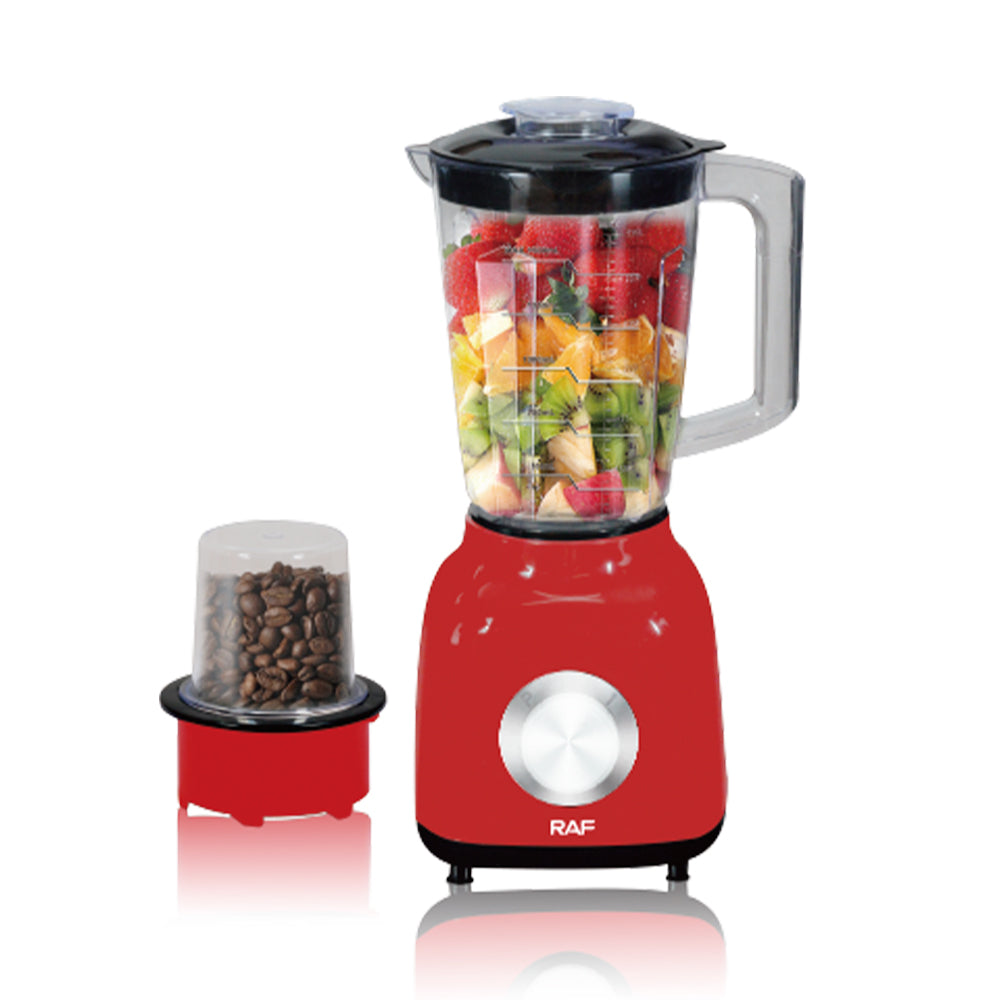 RAF R.2822 Food-Grade Smoothie Blender – 350W Power, 1.5L Double Cup Juicer with Wide Feed Mouth