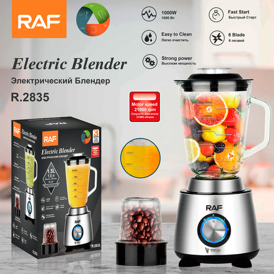 RAF R.2835 Double Cup 2-in-1 Blender & Juicer 1.5L Glass Jar