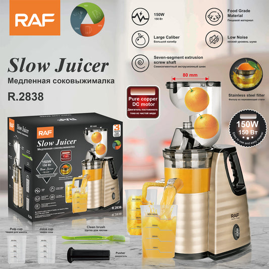 RAF R.2838 Electric Juicer & Slow Extractor – 150W, 1.5L Capacity, 2-Speed with Pulse Function