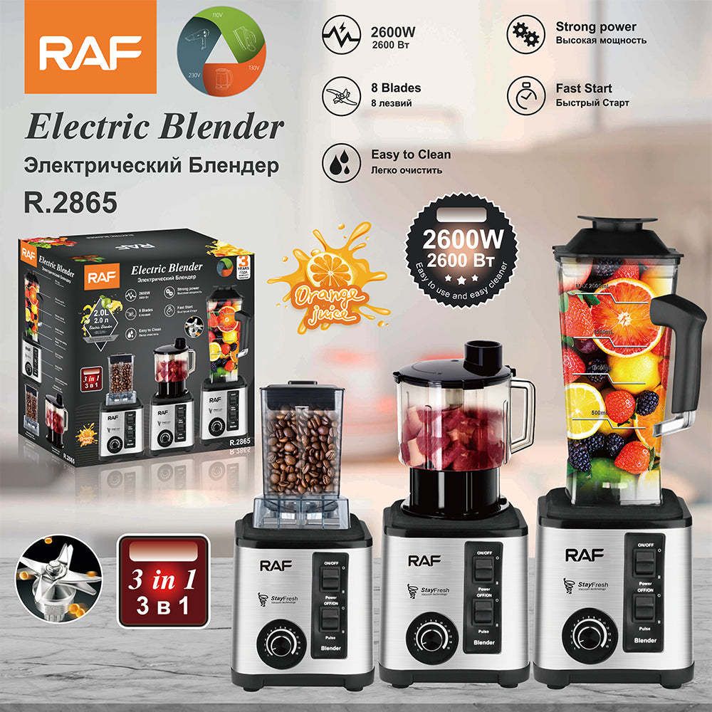RAF R.2865 3-in-1 Blender Grinder & Food Processor – Smoothie Maker