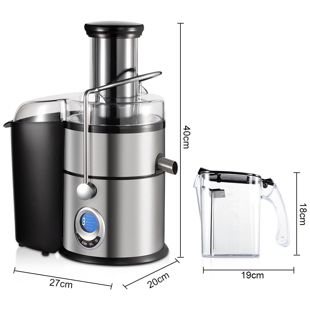 RAF R.2868 Masticating Slow Juicer – 800W, 2-Speed + Pulse Function, Stainless Steel Filter, 600ml Juice & 1500ml Pulp Containers