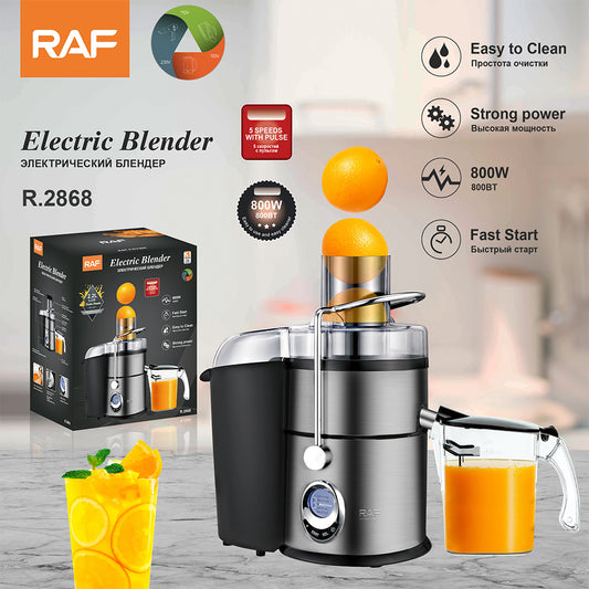 RAF R.2868 Masticating Slow Juicer – 800W, 2-Speed + Pulse Function, Stainless Steel Filter, 600ml Juice & 1500ml Pulp Containers