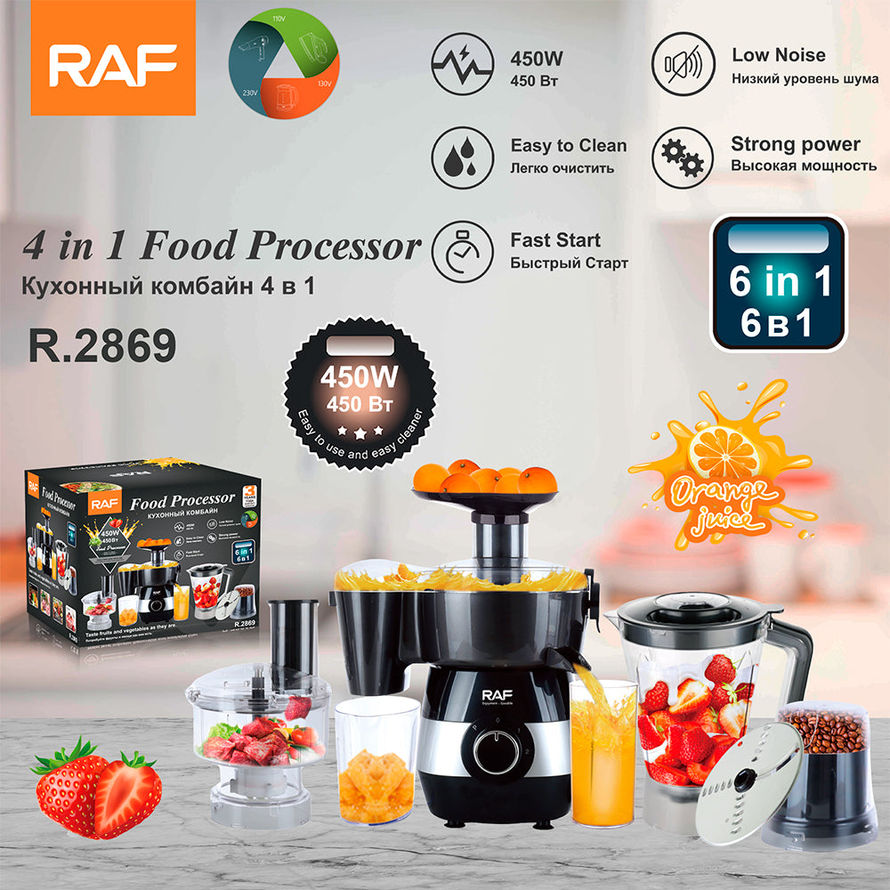 RAF 4-in-1 Blender Grinder Juicer Food Processor R.2869 – Multi-Function 220V