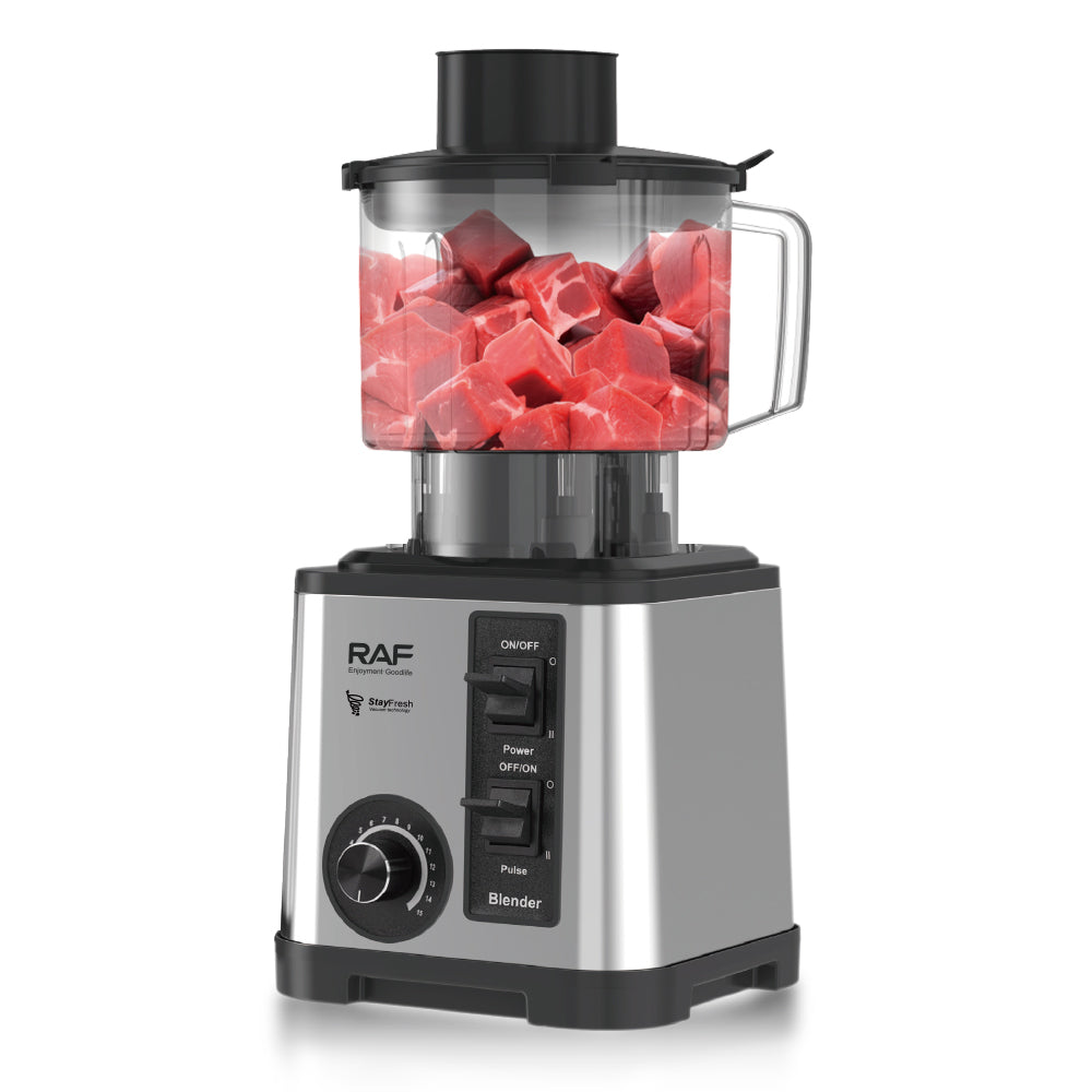 RAF R.2877 3-in-1 Electric Blender – 2600W, 3L Capacity, 6-Blade Stainless Steel Knife Head with Ice Crushing