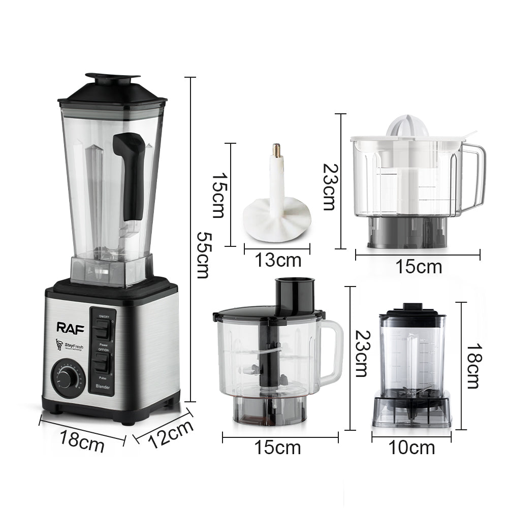 RAF R.2880 Electric Smoothie Blender – 2600W Low Noise High-Speed Commercial 5-in-1 Blender (3L Capacity)