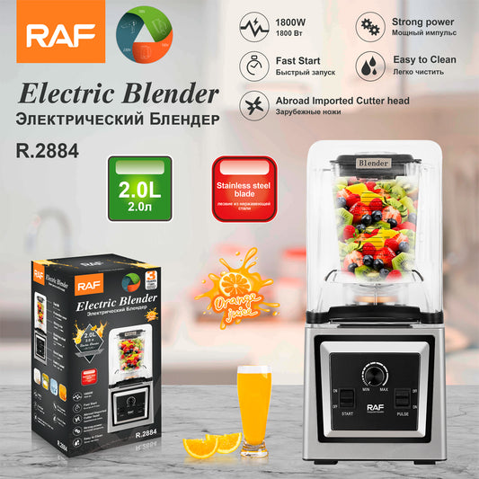 RAF R.2884 1800W Quiet Shield Blender – 15 Speed Commercial Smoothie Maker