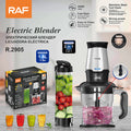 RAF R.2905 1.5L Plastic Bowl Food Chopper Blender– 350W Button Control with Safety Switch